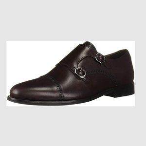 MARC JOSEPH NEW YORK Men's Leather Double Monk Dress Shoe Oxford Wine Size US 9